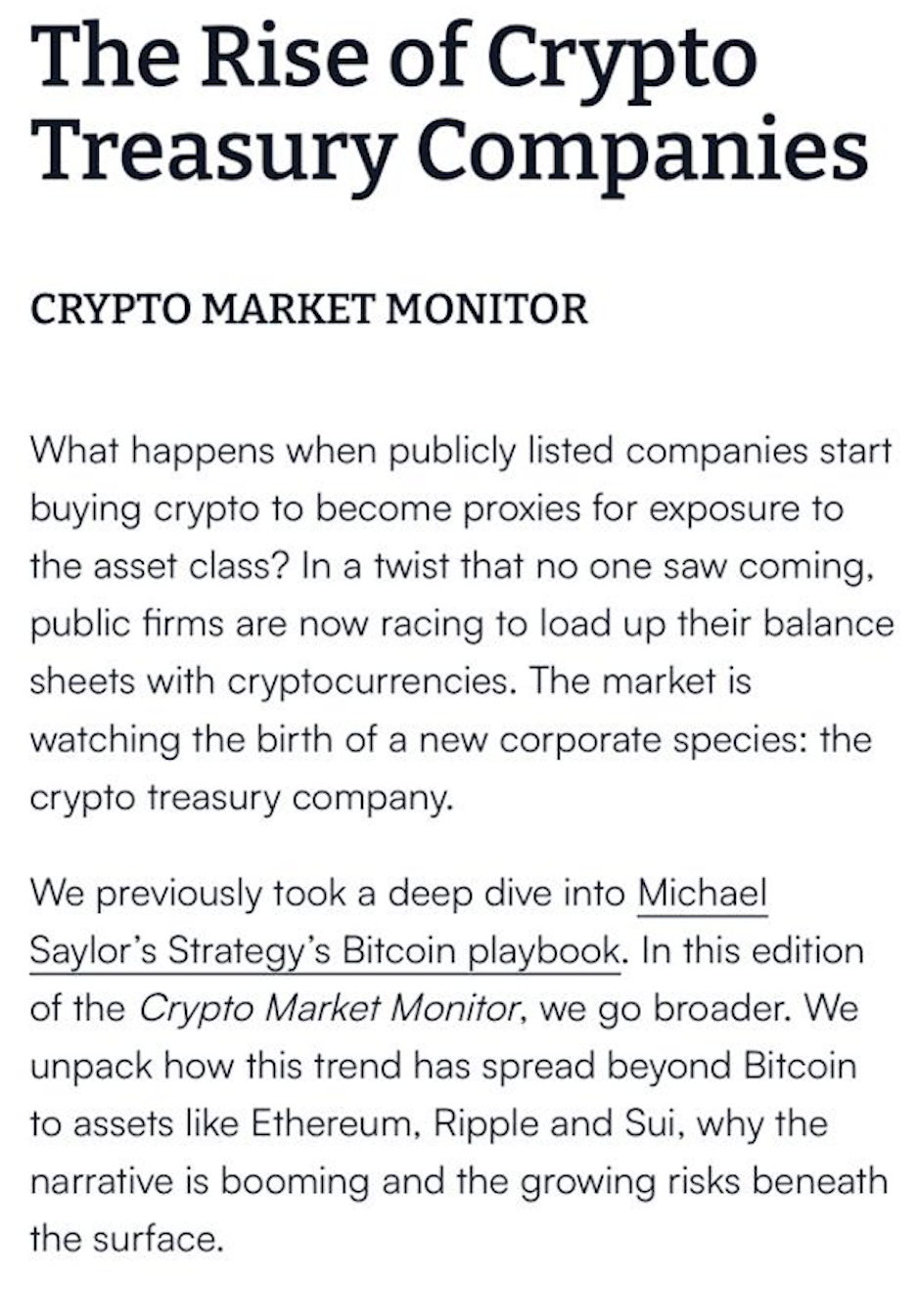 The Rise of Crypto Treasury Companies
